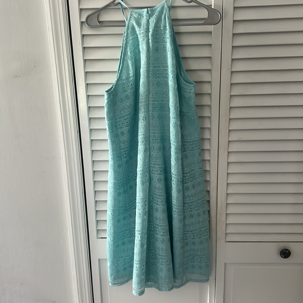 LOFT Aqua Lace Halter Dress - Picture 3 of 3